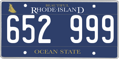 RI license plate 652999