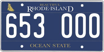 RI license plate 653000