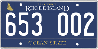 RI license plate 653002