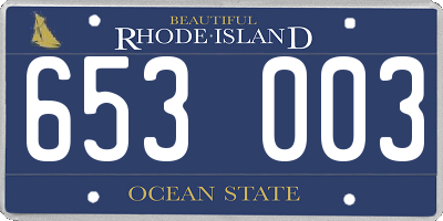 RI license plate 653003