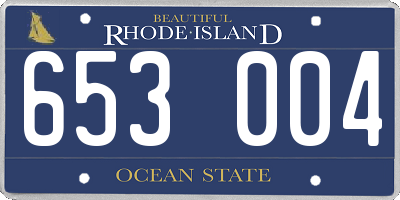 RI license plate 653004