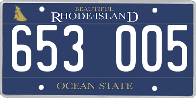 RI license plate 653005