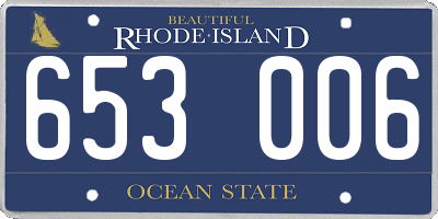 RI license plate 653006