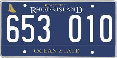 RI license plate 653010