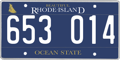 RI license plate 653014