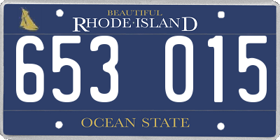 RI license plate 653015
