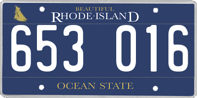 RI license plate 653016
