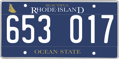 RI license plate 653017