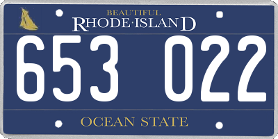 RI license plate 653022