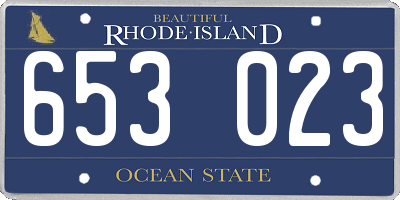 RI license plate 653023