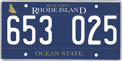RI license plate 653025