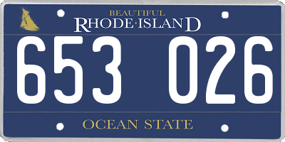 RI license plate 653026