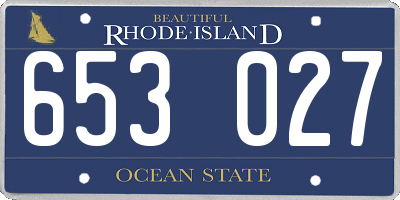 RI license plate 653027