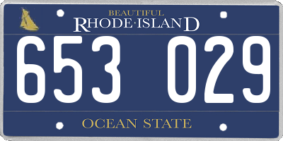 RI license plate 653029