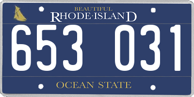 RI license plate 653031