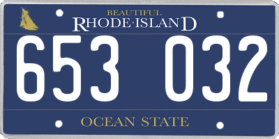 RI license plate 653032