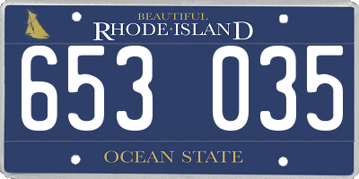 RI license plate 653035
