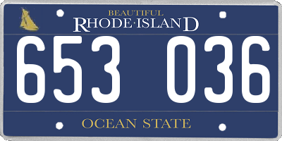 RI license plate 653036