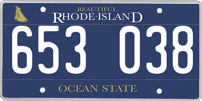 RI license plate 653038