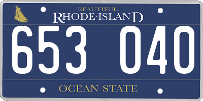 RI license plate 653040