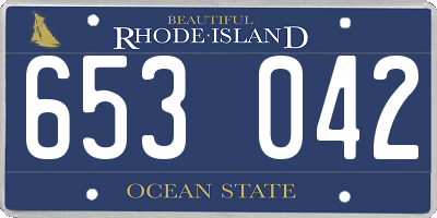 RI license plate 653042