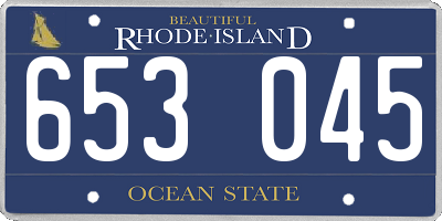 RI license plate 653045