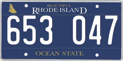RI license plate 653047