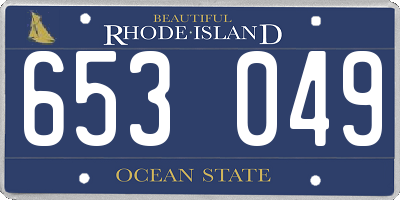 RI license plate 653049