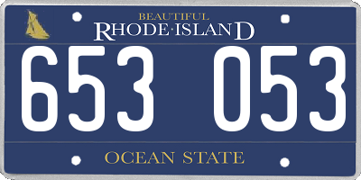 RI license plate 653053