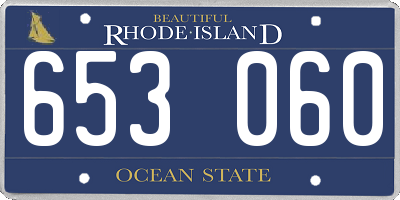 RI license plate 653060