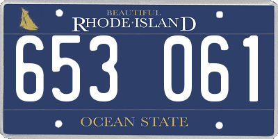 RI license plate 653061