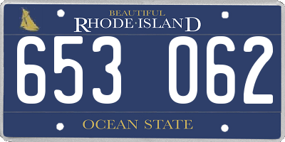 RI license plate 653062