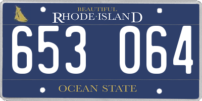 RI license plate 653064