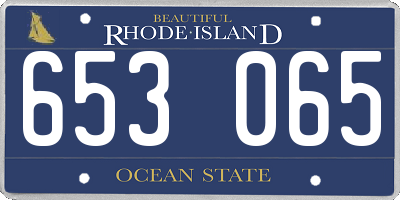 RI license plate 653065