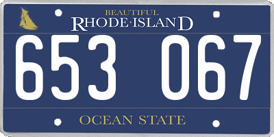 RI license plate 653067