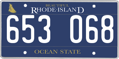 RI license plate 653068