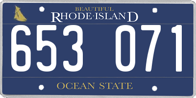 RI license plate 653071