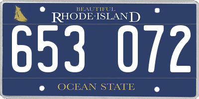 RI license plate 653072