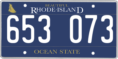 RI license plate 653073