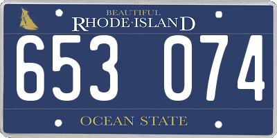 RI license plate 653074