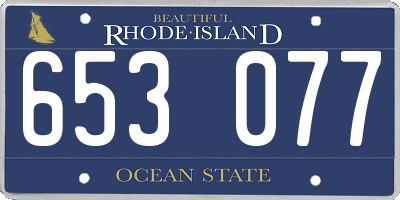 RI license plate 653077