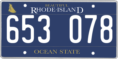 RI license plate 653078