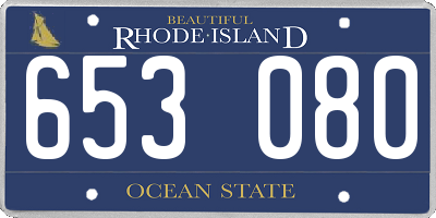 RI license plate 653080