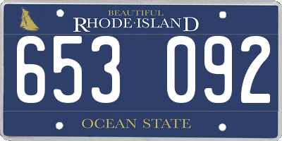 RI license plate 653092