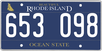 RI license plate 653098
