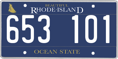 RI license plate 653101