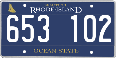 RI license plate 653102