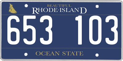 RI license plate 653103