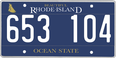 RI license plate 653104