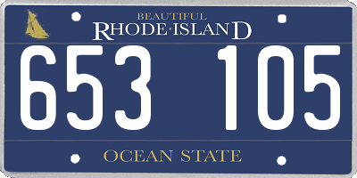 RI license plate 653105